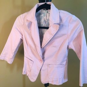 Light pink cropped blazer jacket